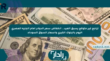 تراجع غير متوقع يسبق العيد.. انخفاض سعر الدولار أمام الجنيه المصري اليوم بالبنوك الكبرى وأسعار السوق السوداء